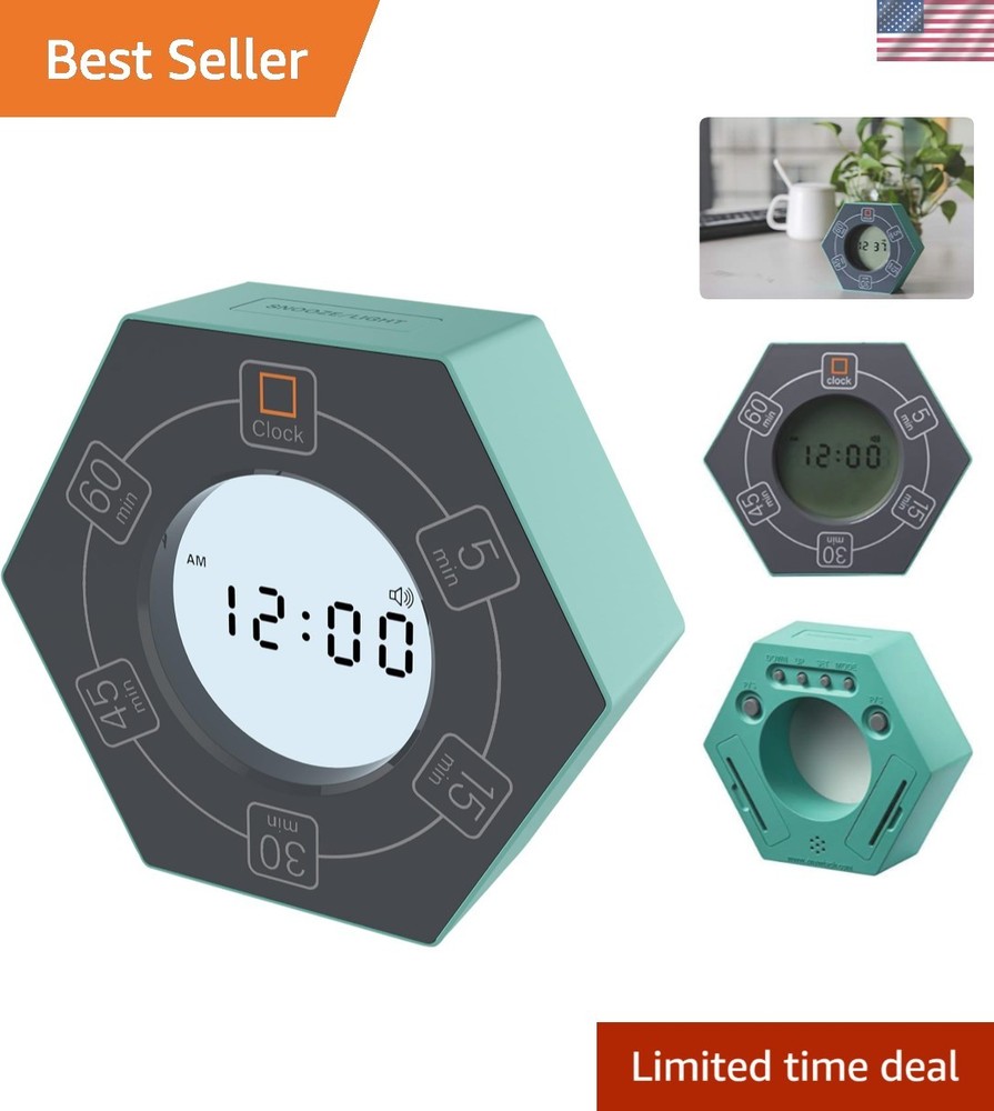 Compact 5-Setting Timer with Flashing Alerts - Perfect for Productivity Boost