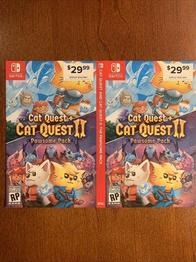 Cat Quest And Cat Quest II Nintendo Switch - Authentic- RARE - Display Box Only
