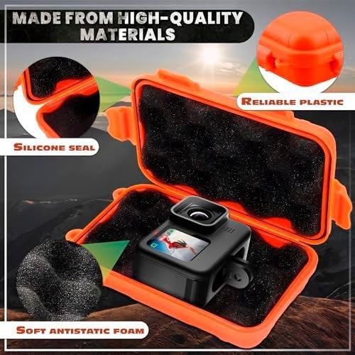 2 Pcs Small Waterproof Box – Compact Size, 2 PCS - Black & Orange