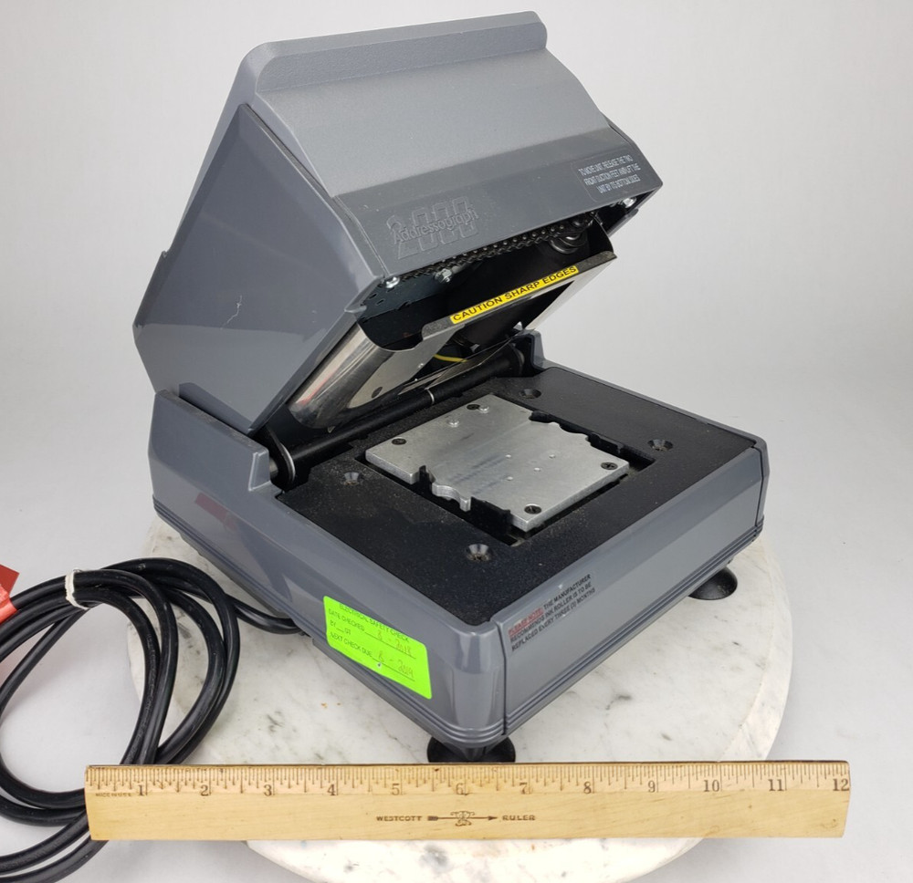 NewBold Addressograph 2000 Electric Card Imprinter Embosser Roller Badge Label