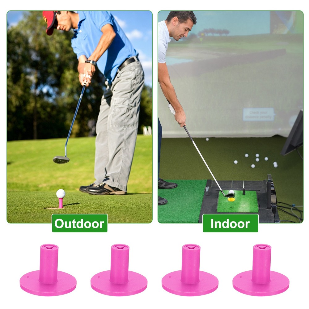Rubber Golf Tee, 1.5Inch 8Pcs Golf Practice Tees Training Driving Range, Pink