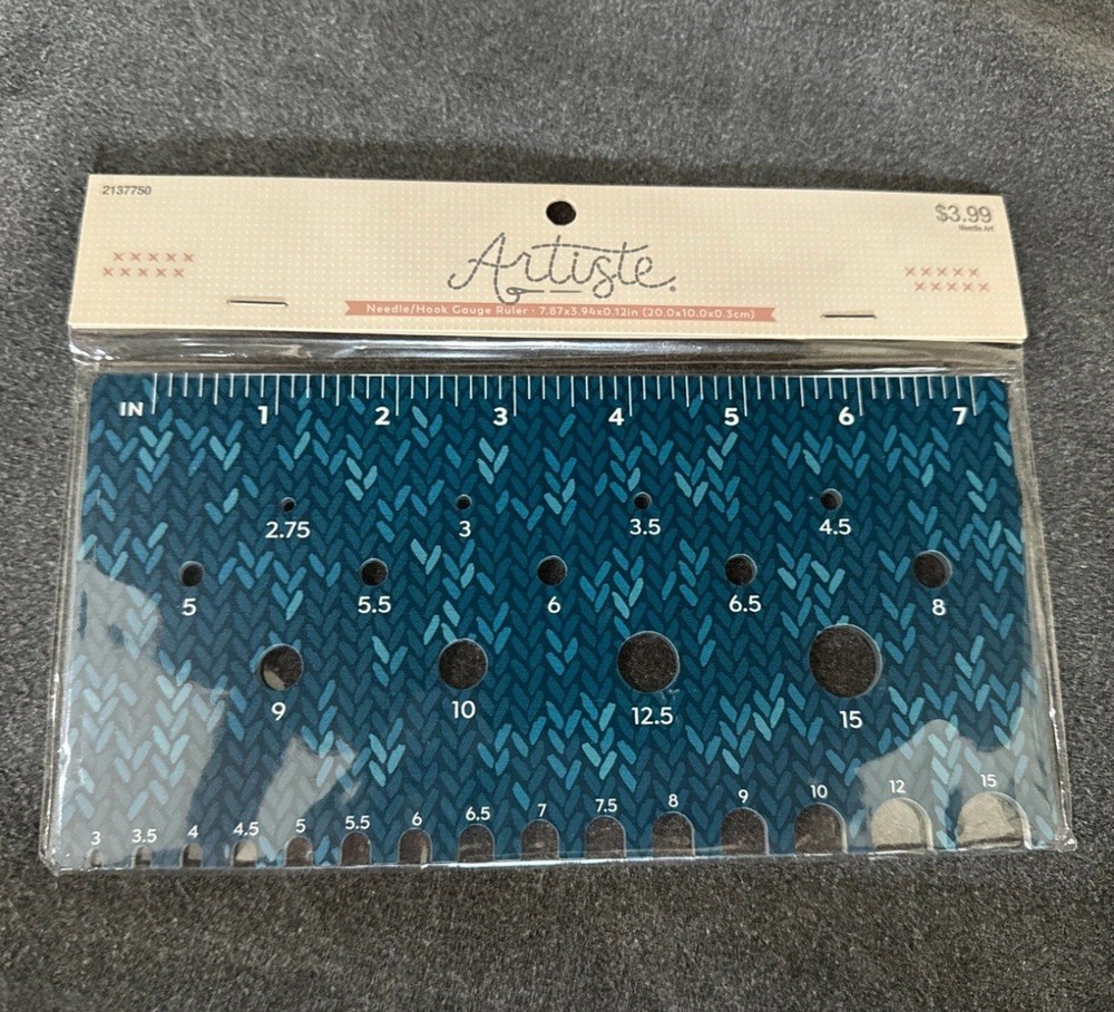 Artiste needle hook gauge ruler - NEW