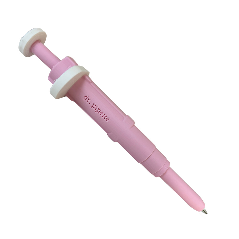 Custom Retractable Pipette-Shaped Ballpoint Pen (Soft Pink)