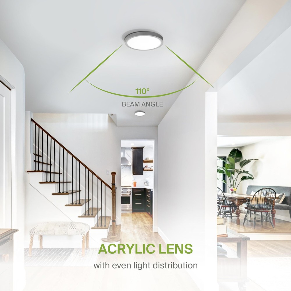 7" Round Flush Mount Ceiling Light Fixture, Low Profile Surface Lighting | 5C...