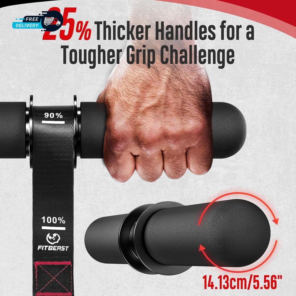 Forearm Strengthener & Forearm Exerciser Wrist Roller with Thicker Handle