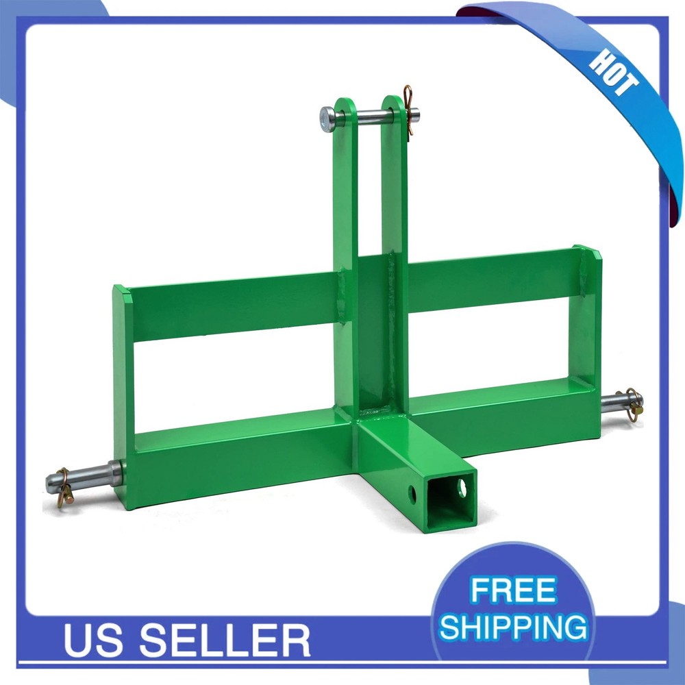 3 Point Hitch Receiver for Tractor Category 1 Quick Attach Drawbar Adapter Green