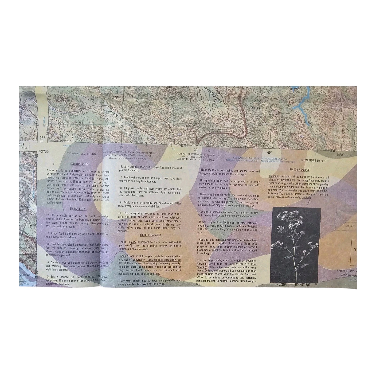 1995 Evasion Chart (EVC) Map NL-33B Austria, Bosnia, Herzegovina, And More!