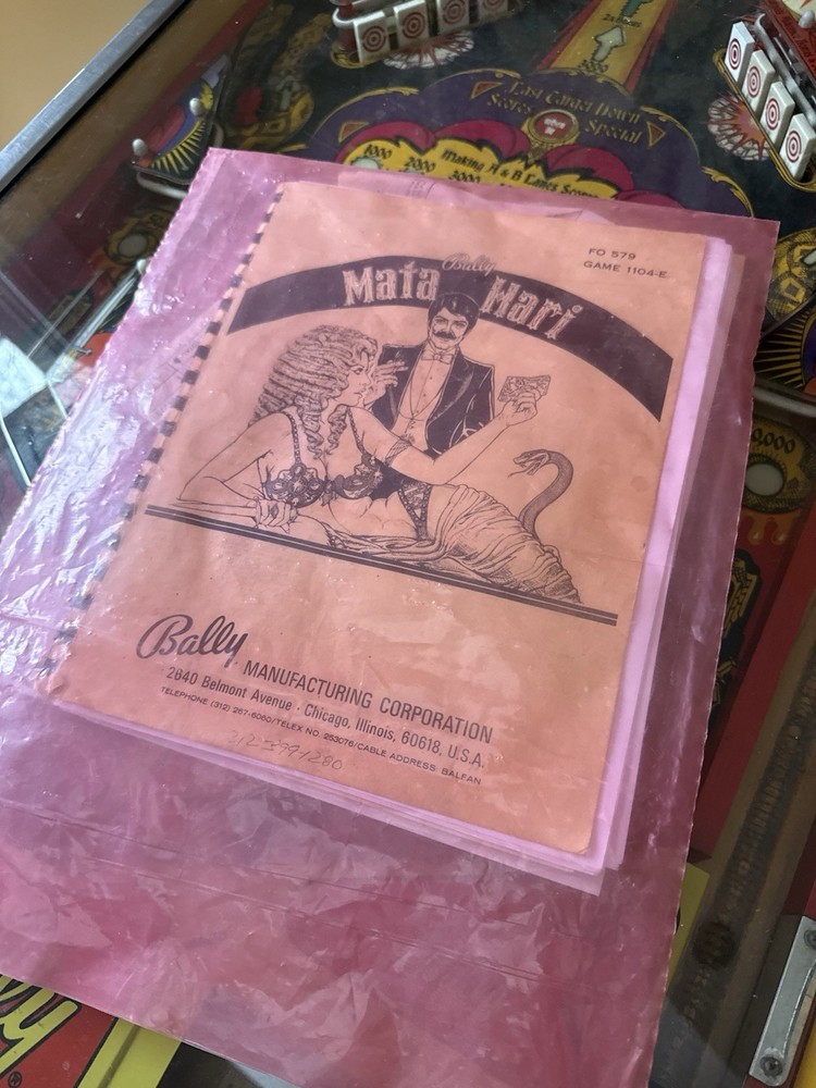 Bally Mata Hari Original Pinball Machine Arcade Game