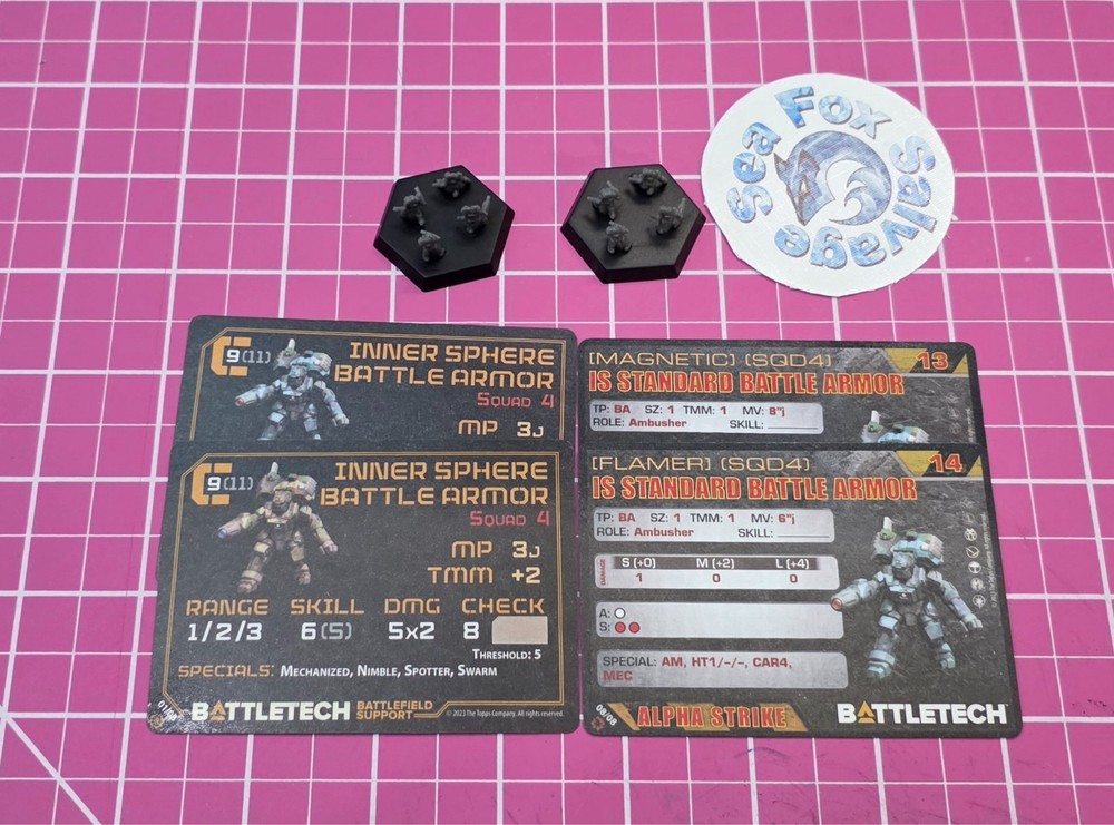 BattleTech -- Inner Sphere Battle Armor x 2 + Cards