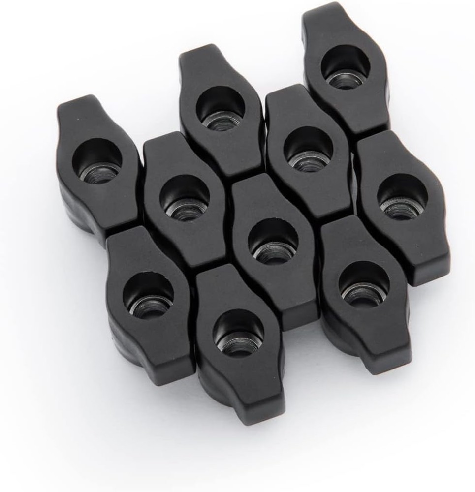 DuBois 5/16"-18 Wing Knobs 10 Pack, Clamping with 7/8 Depth, Black