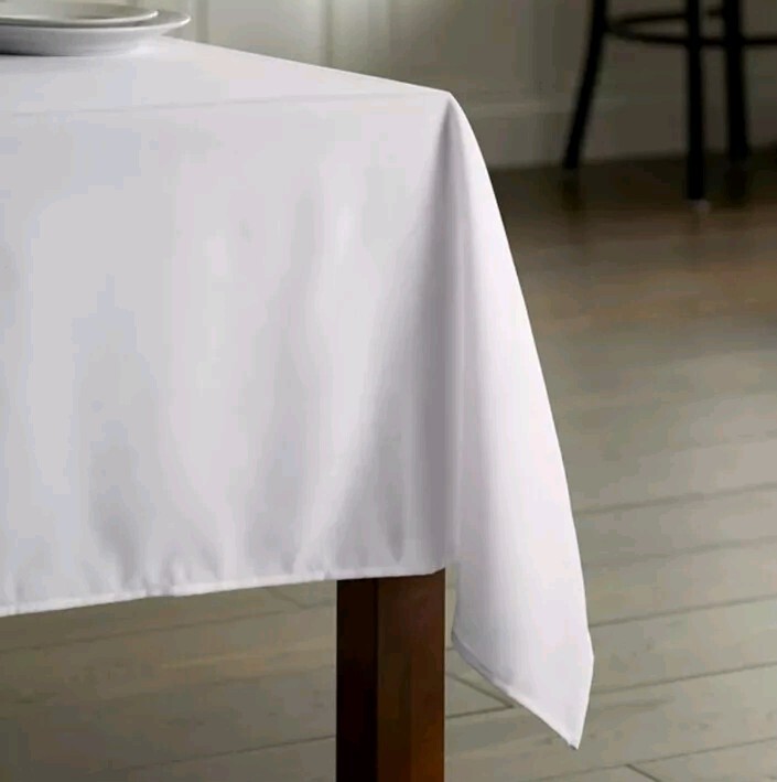 White Tablecloth 4pk Rectangular 60" x 126" Washable Stain Wrinkle Resistant