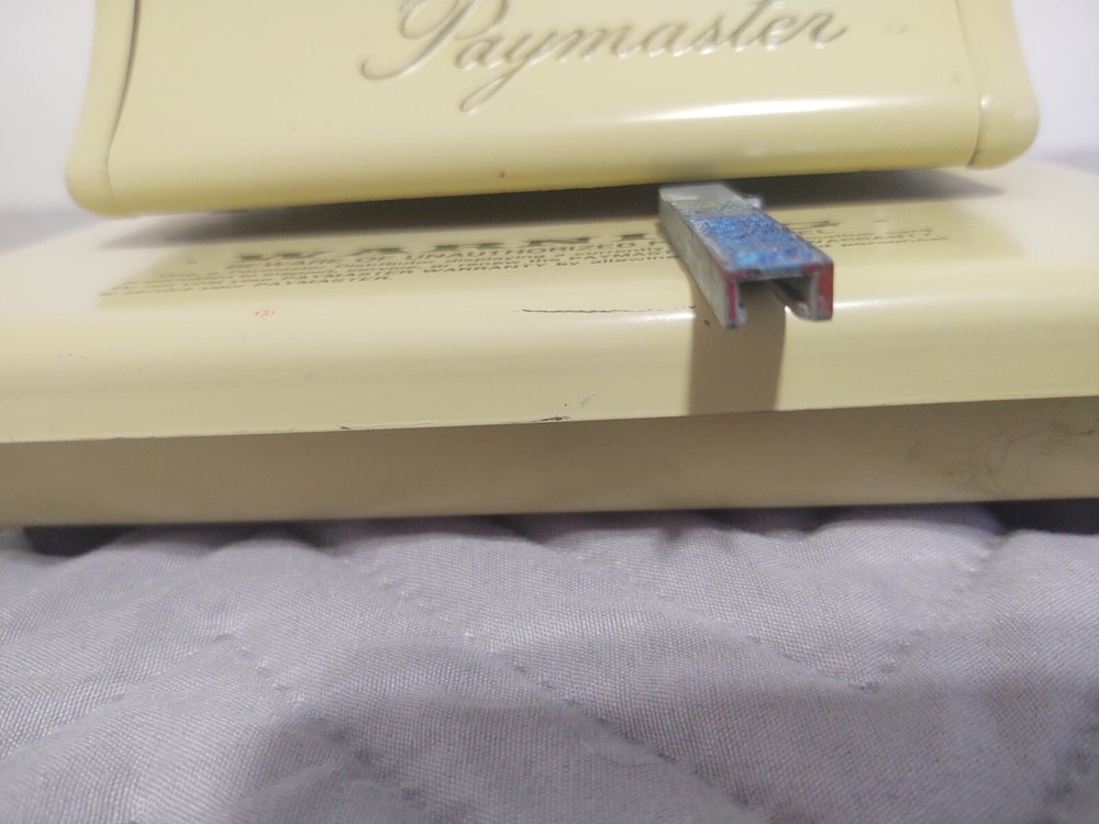 Vintage Check Writer / Writing Machine Paymaster 7L212264 Lockable W/ Key