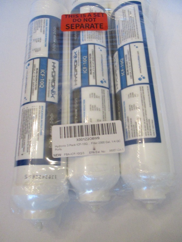 Hydronix ICF-10Q Inline Coconut Carbon Water Filter 1/4 Quick Connect 2000 Gal