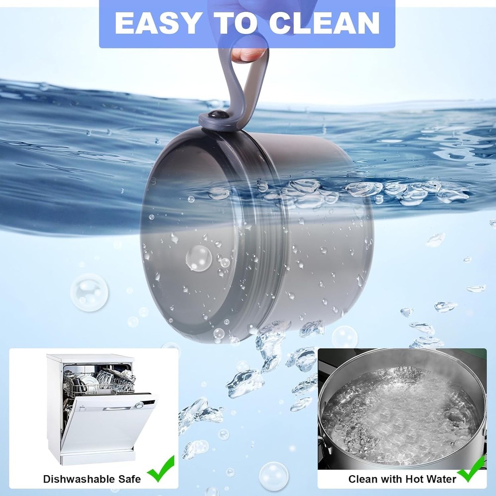 Denture Case, Leak Proof Bath Cup for Travel, Transparent Grey