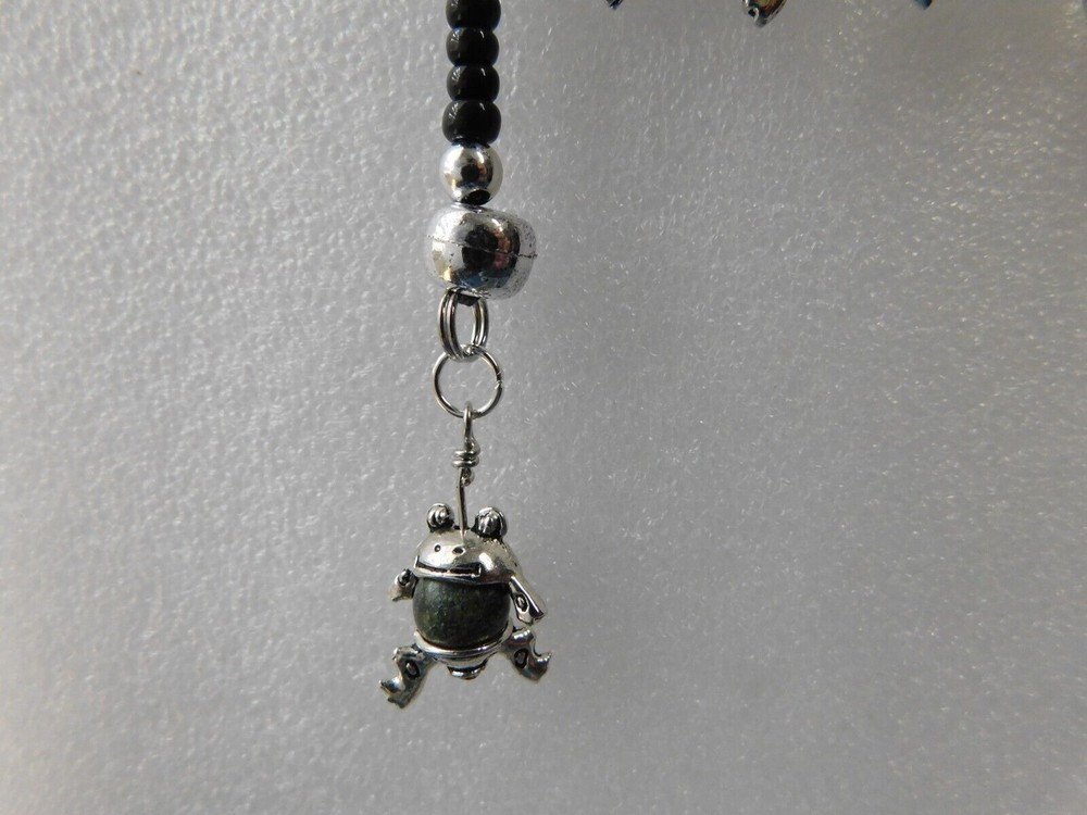 Beaded Dangler Hanging Frog For Junk Journal Purse Backpack Notebook