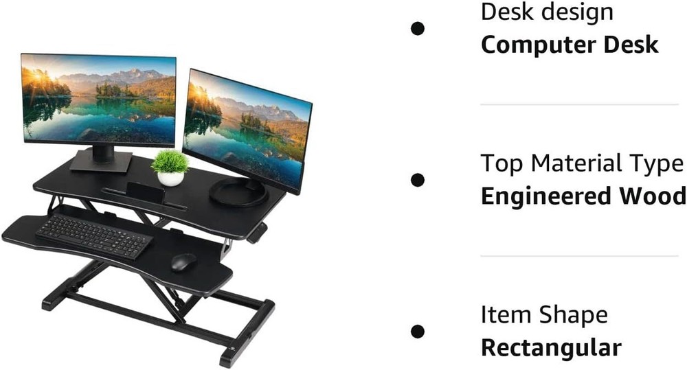TechOrbits Black Standing 37" Desktop Converter