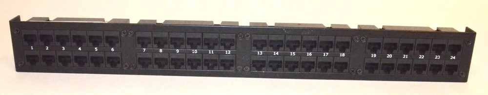 ADC RJ45 Coupler Panel with Rack Ears, 24 ports, 1U, Black *Used* ADCPP24FE