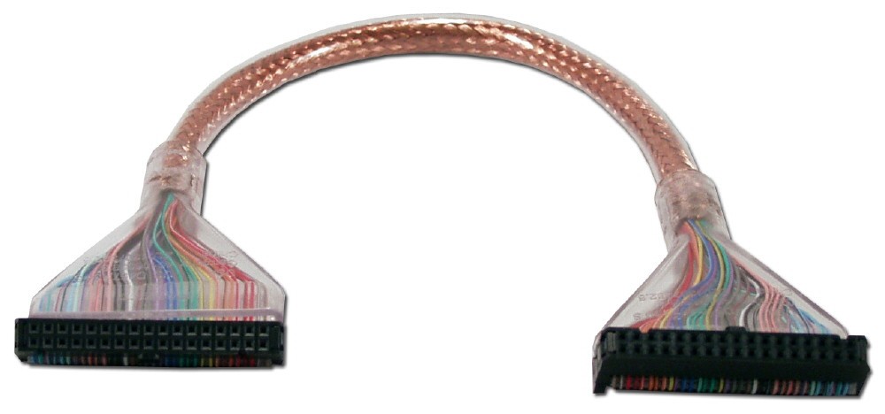 18" Copper Color Round Floppy Disk Drive Cable