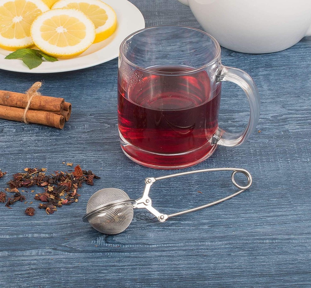 3 Pack Snap Ball Tea Strainer Mesh Infuser Handle Stainless Loose Leaf Filter