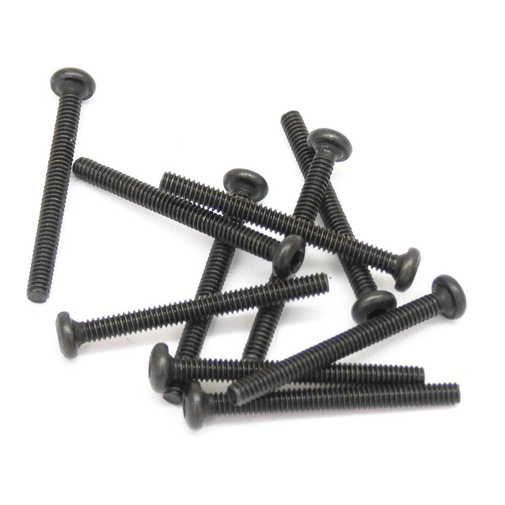 50pcs M2x20mm Button Head Hex Machine Screw Black Oxide