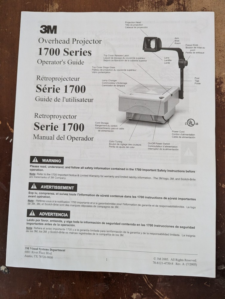 3M overhead projector