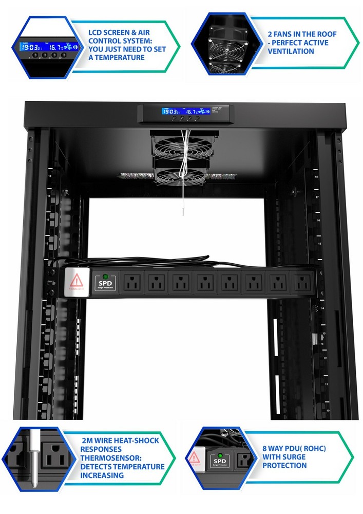 Sysracks 12U Server Rack Cabinet Enclosure Premium Series Sysracks 35" Depth