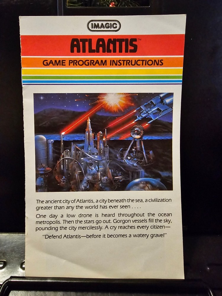 Atlantis Atari 2600 Manual Instruction Booklet Only