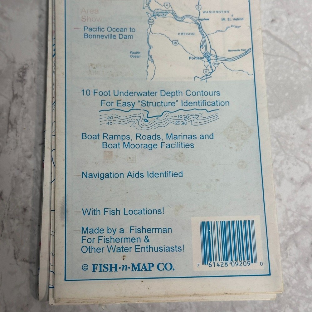 Fish n Map Co Columbia River Map Waterproof Plastic