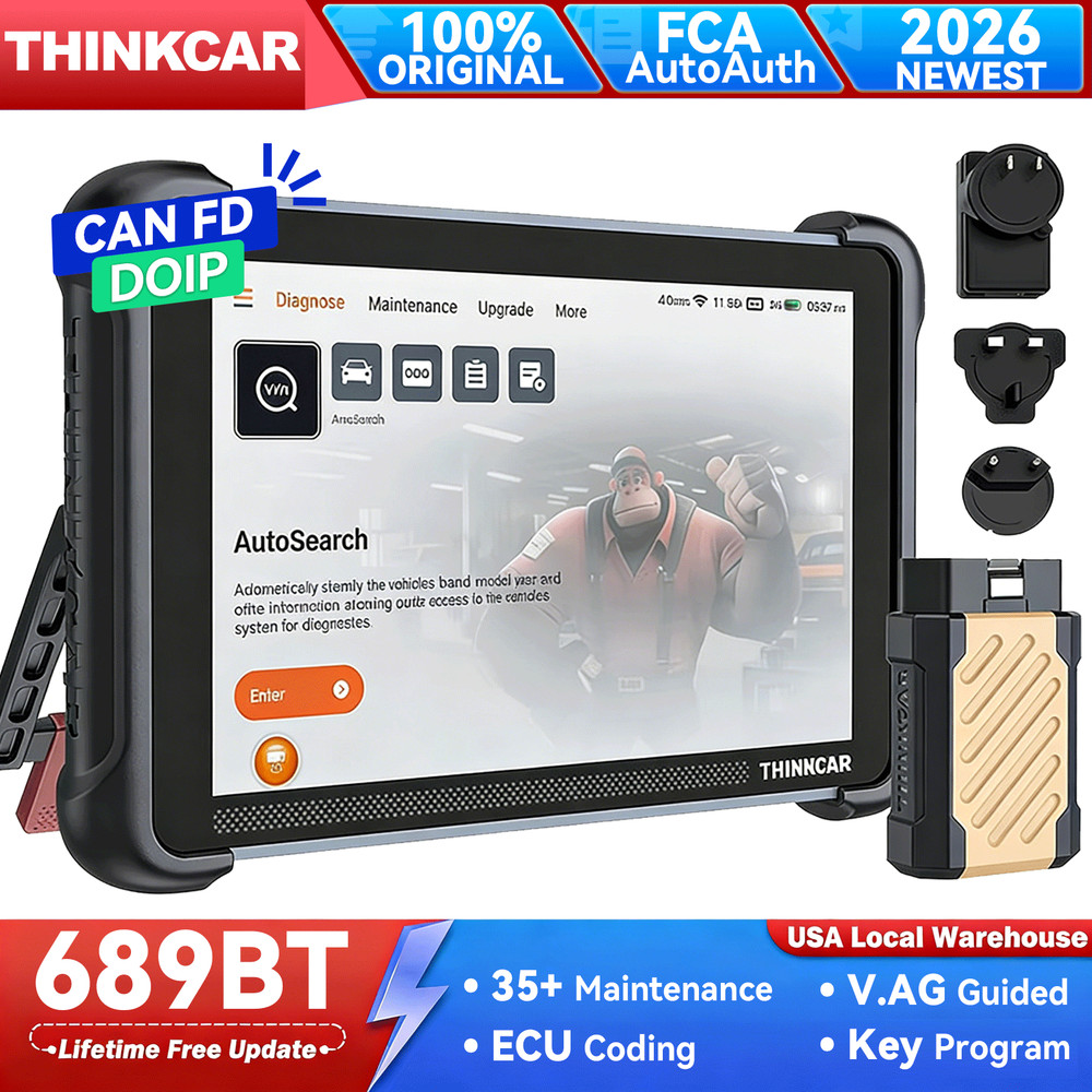 ThinkScan 689BT Bidirectional OBD2 Diagnostic Scanner ECU Coding CANFD/DOIP/FCA