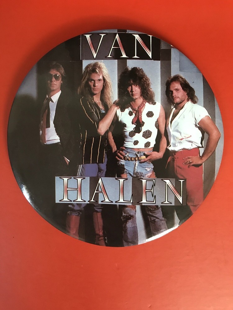 VAN HALEN RARE 1978 - 1984 HUGE 6 INCH PIN  BADGE Promo David Lee Roth, Eddie