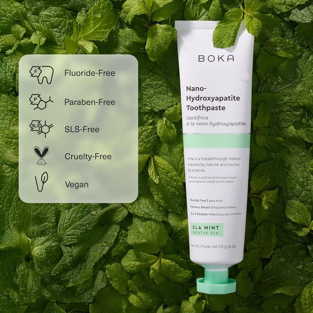 Boka Fluoride Free Toothpaste, Nano Hydroxyapatite Toothpaste, Appropriate for S