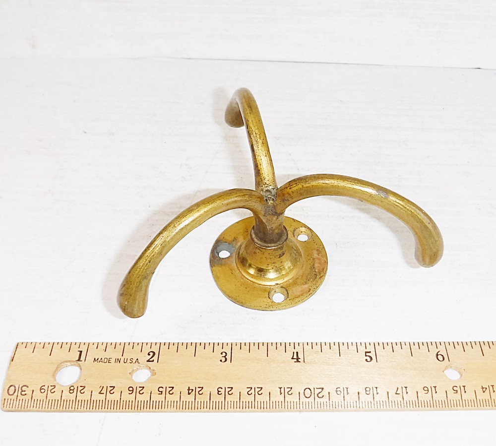 Brass Spinning 3 prong Coat Hook