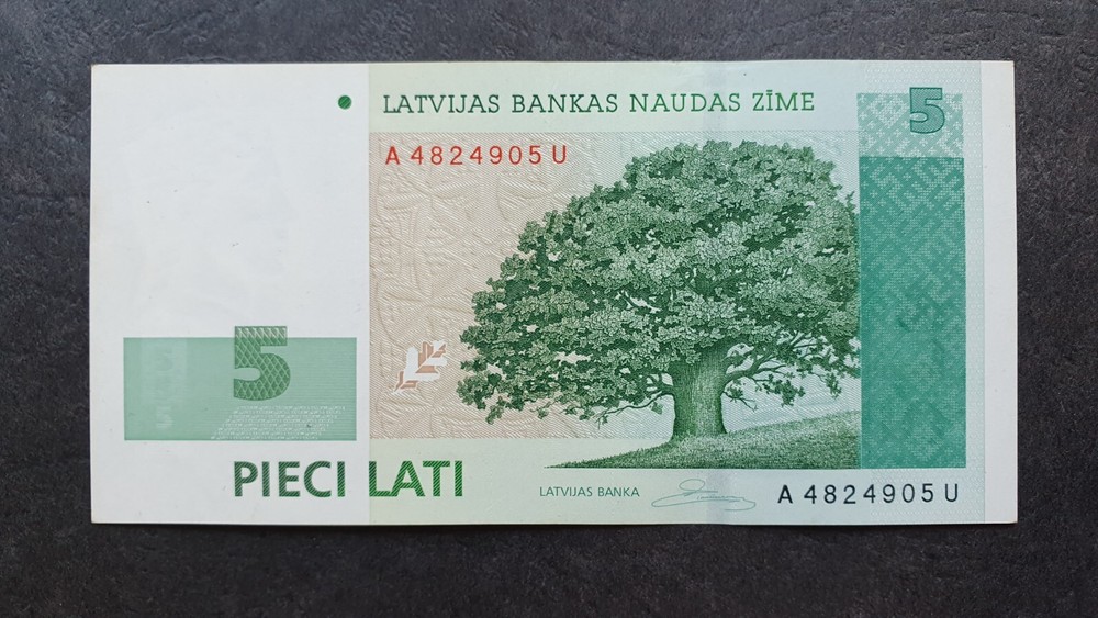 LATVIA 5 lati 2007, aUNC, P63b