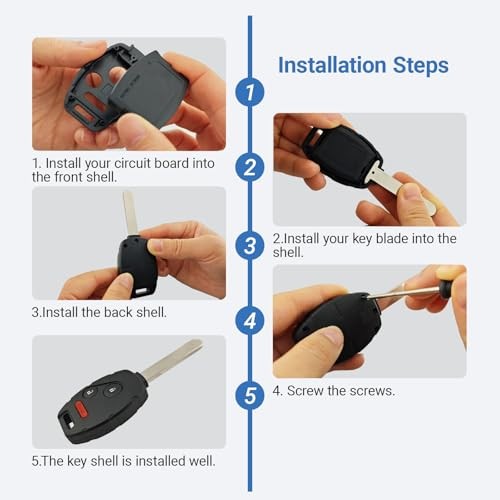 Upgraded No Cutting Required Super Durable Plastic Replacement Key 3 Buttons