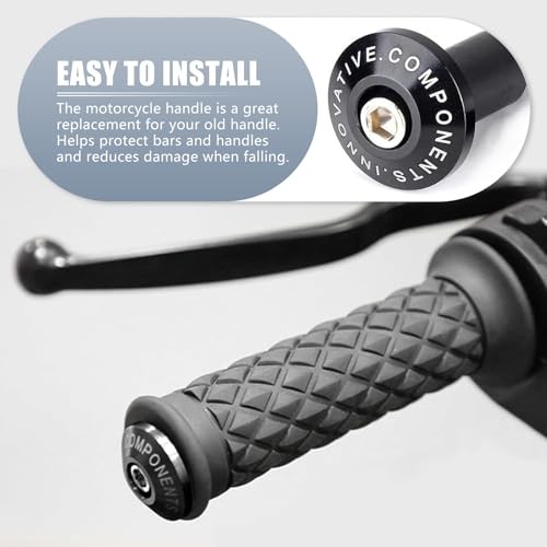 2 PCS Motorcycle Handlebar Rod End Plug, Alloy Rubber Shockproof Large