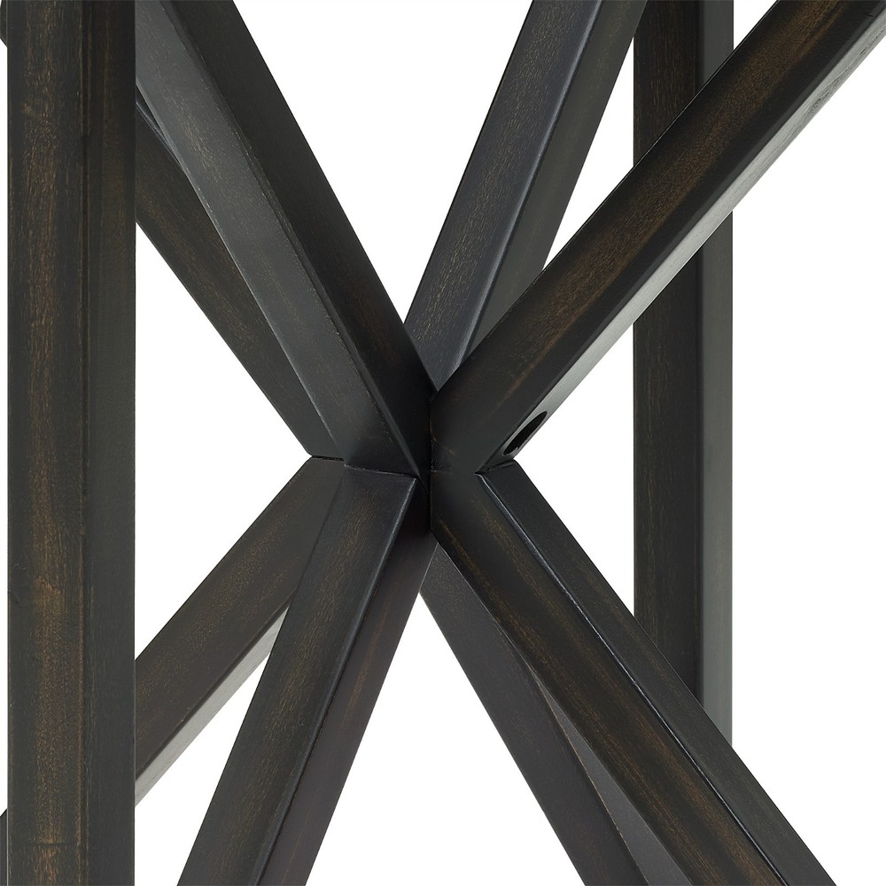 Modern Glass Coffee Table - Tempered Round Top, Solid Wood Base