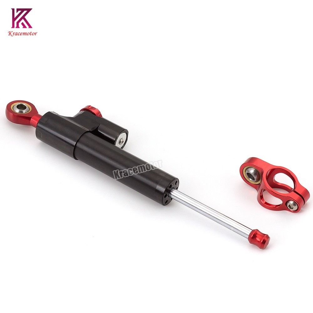 Adjustable CNC Steering Damper Stabilizer Linear Aluminum Motor Safety Black&Red