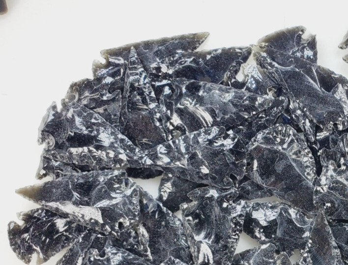 4 Piece 2" Obsidian Arrowheads - Ceremonial - Hand Knapped - RANDOM PICKS