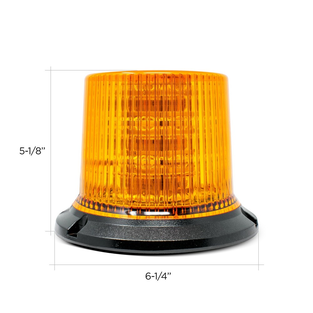 2572A Bolt Mounted Amber LED Light Beacon With 12 Flash Patterns, 10-30 Volt DC
