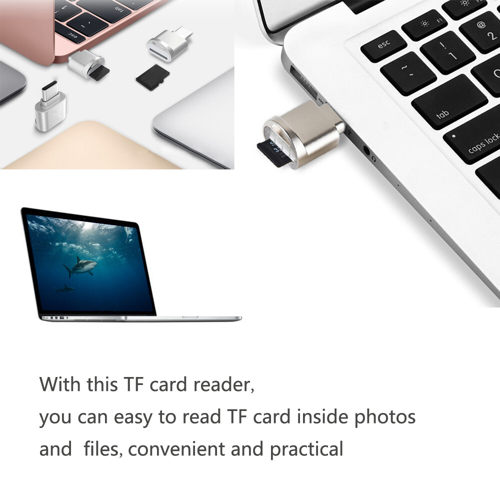 USB Type C Alloy TF Flash Memory OTG W7A1
