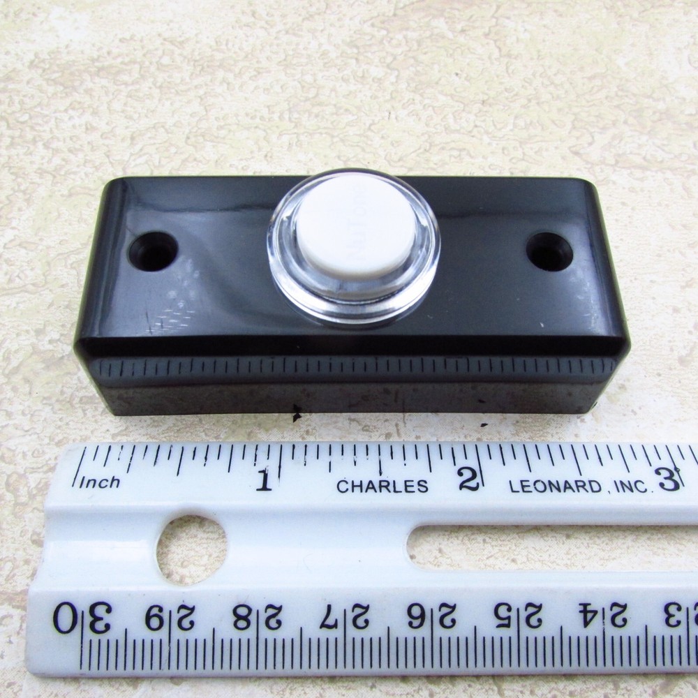 NuTone PB69LBL Wired Lighted Rectangular Black Pushbutton Doorbell Button