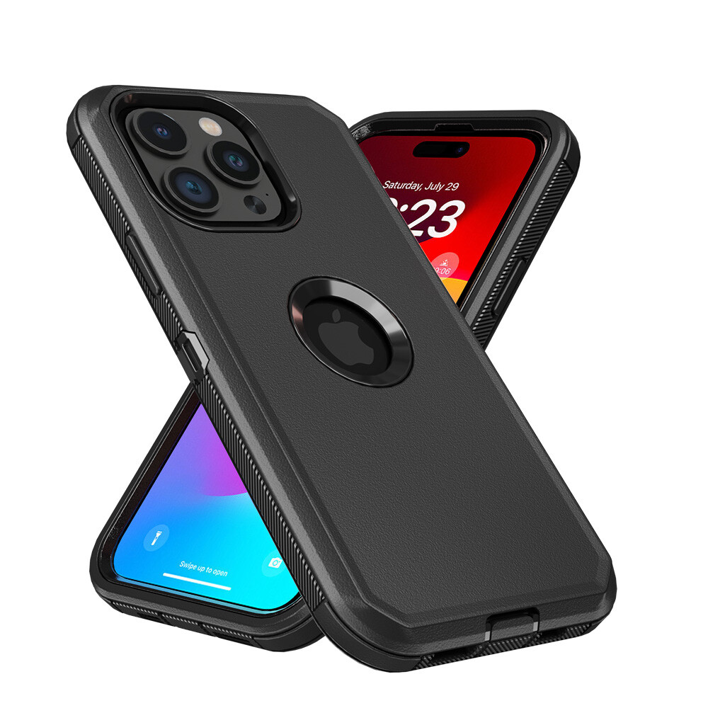 For iPhone 15 Pro Max 15 Case Shockproof Cover+Tempered Glass Screen Protector