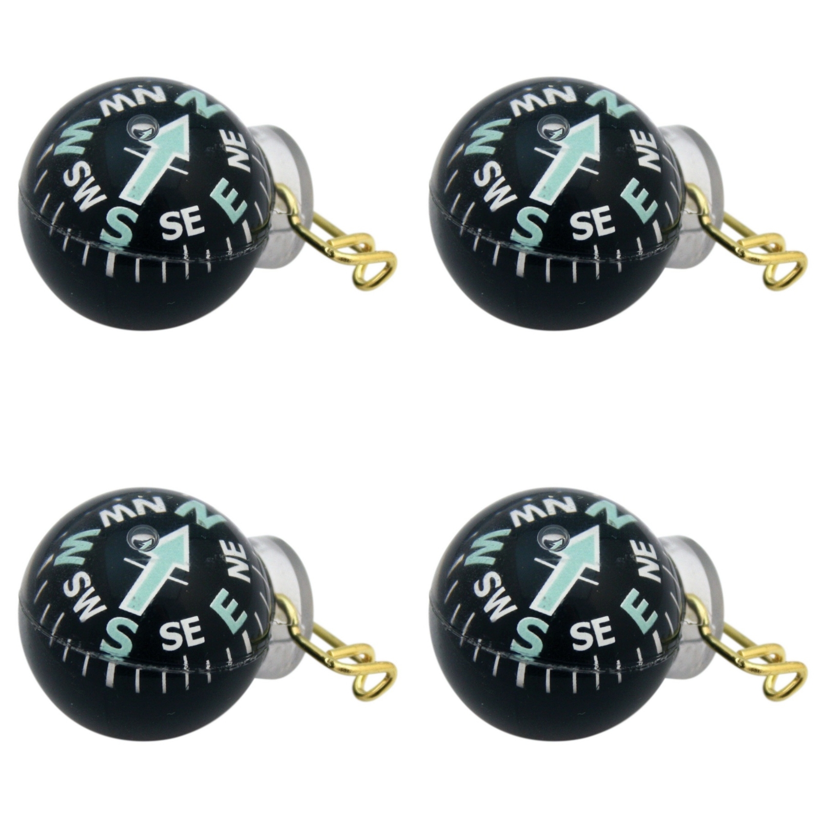 Coghlan's Ball-Type Pin-On Compass Liquid Filled Luminous Arrow Survival(4-Pack)