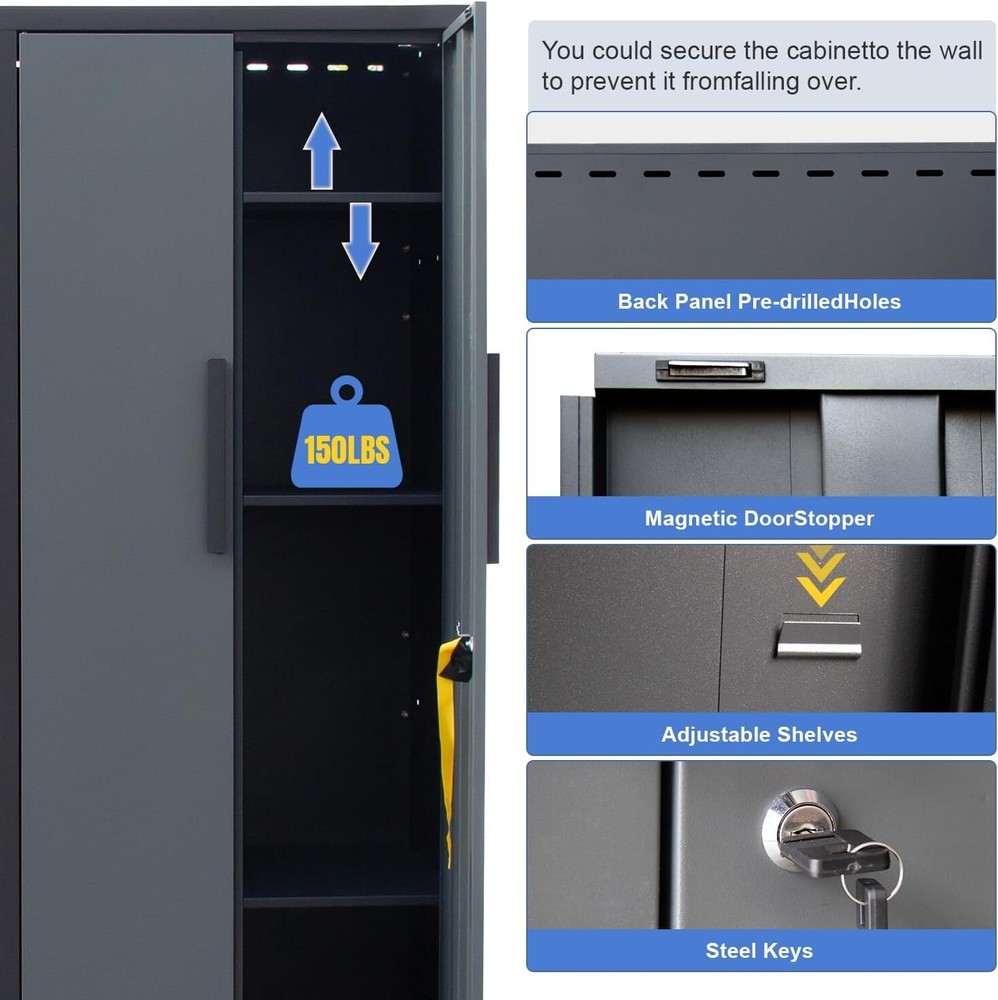 Garage Storage Cabinet System 2 * 7-Pcs Workshop Set For Tool Organization