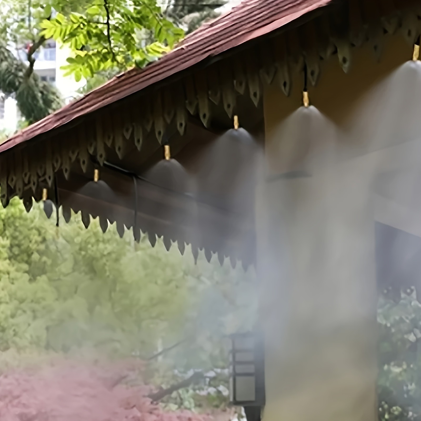 Outdoor Misting Cooling System Kit - Adjustable Brass Nozzles for Garden & Patio