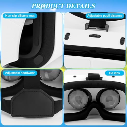 Virtual Reality Goggles, 3D VR Glasses Adjustable VR Virtual Reality white