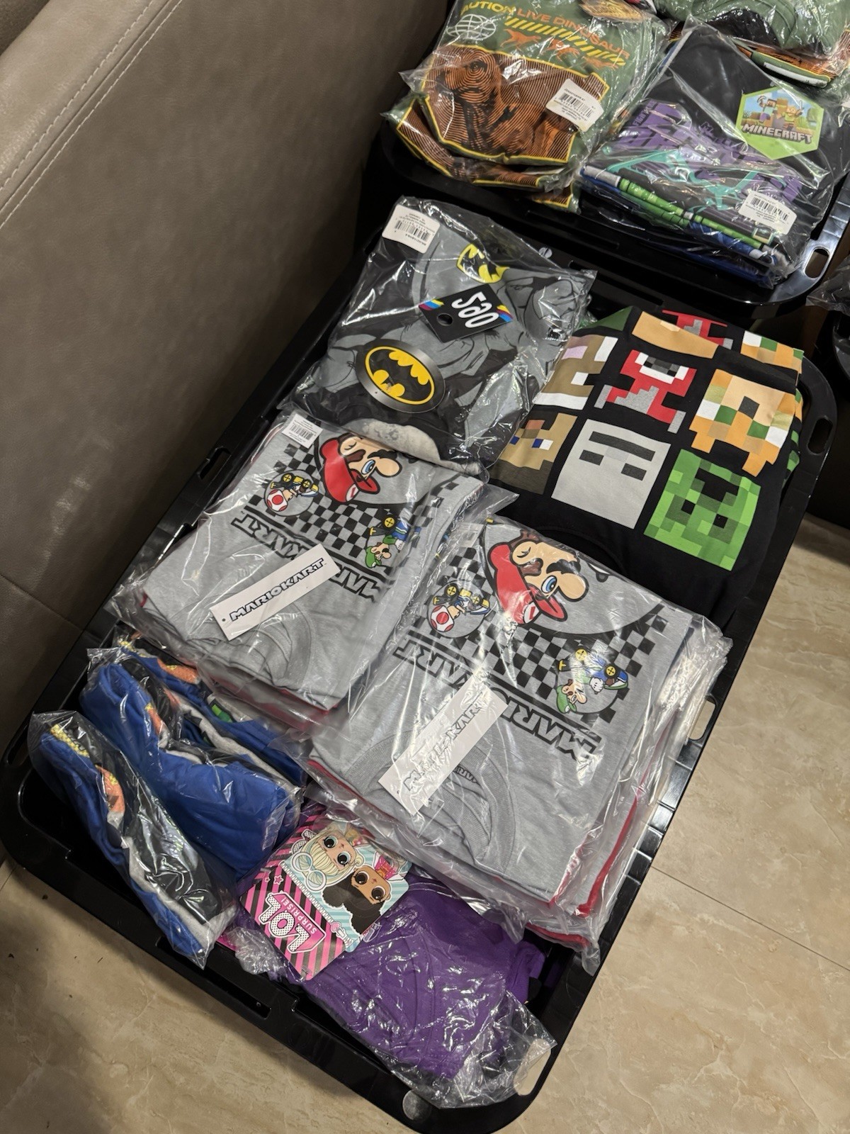 LOT OF 10 Disney, Mario, Marvel Etc Kids Clothing