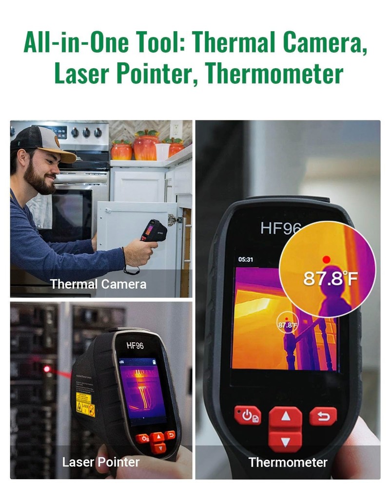 High-Resolution Thermal Imaging Camera with Laser Pointer - 240 x 240 Resolution