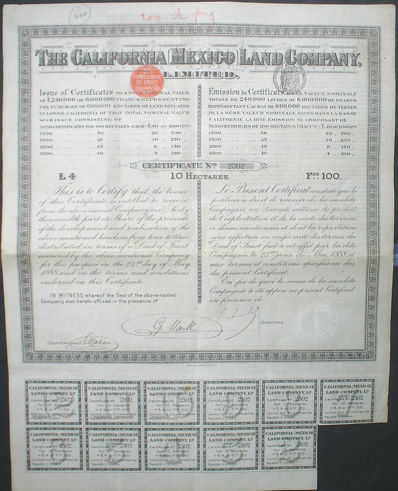 Mexico 20 x Mexican Stocks & Bonds uncancelled + coupons