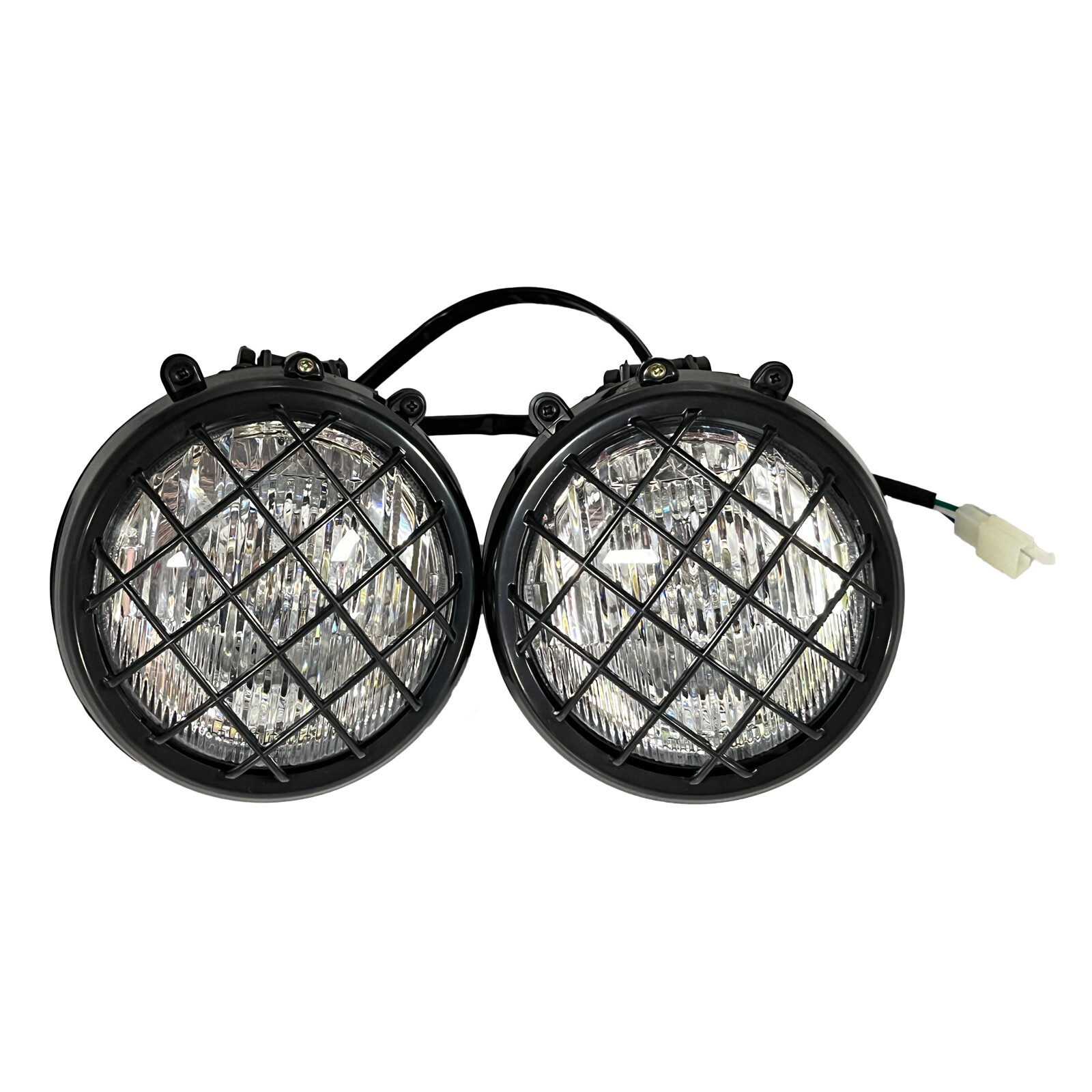 2x LED Headlights for Yamaha Banshee 1987-2006 lens bulbs Grills Warrior 350